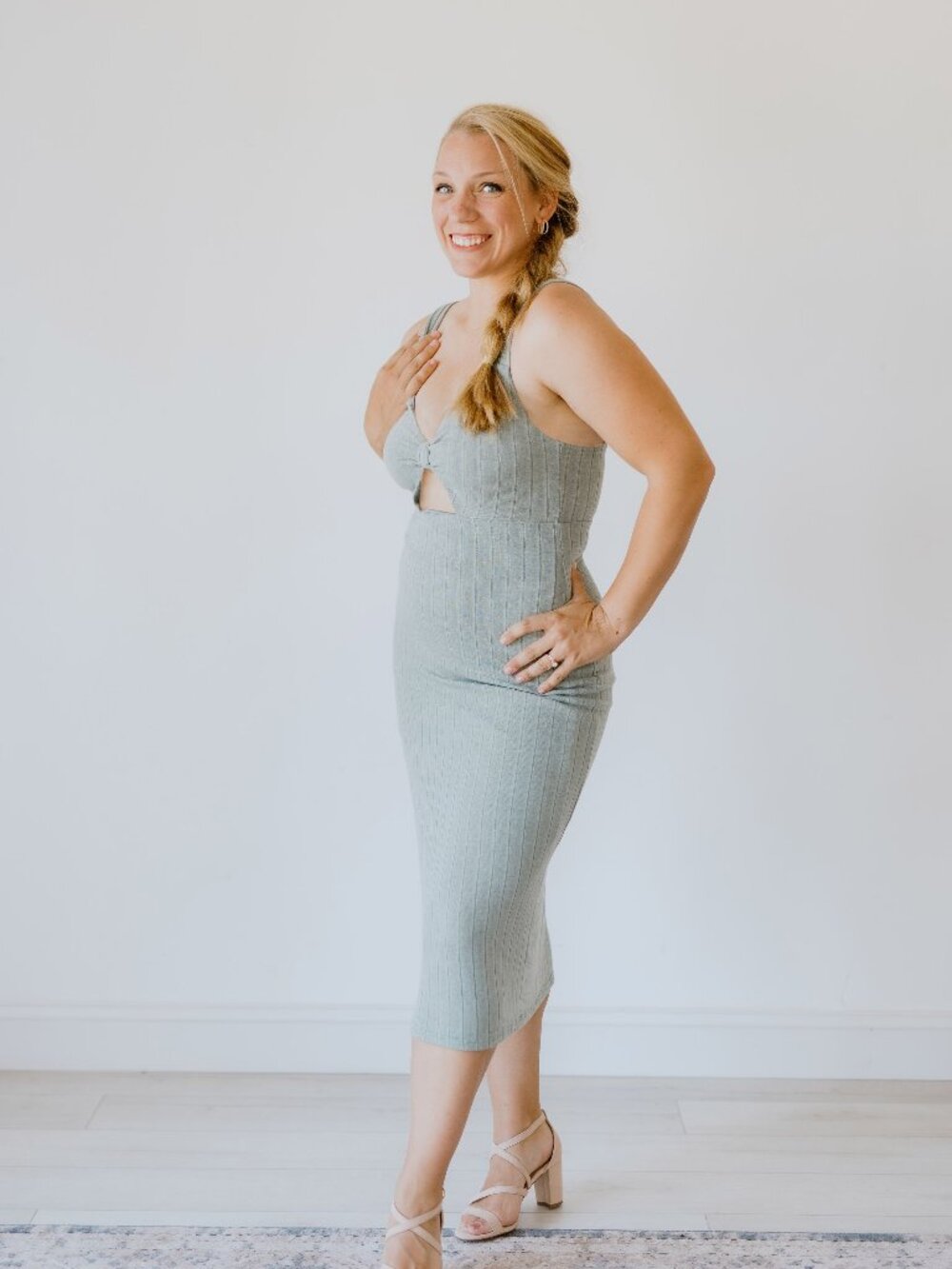 Alter’d State Ribbed Cutout Midi Dress – Size M